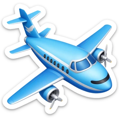 Design a cartoon-style airplane with a smiling face & playful wings. sticker