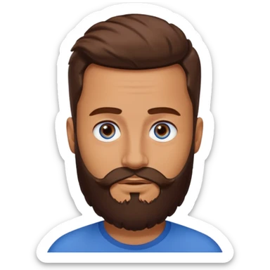 Yehuda Levi with blue eyes, brown hair beard sticker