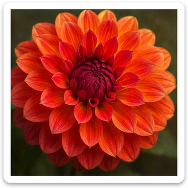 dahlia flower, vibrant, realistic, detailed petals sticker