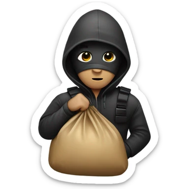 Robber with a big bag sticker