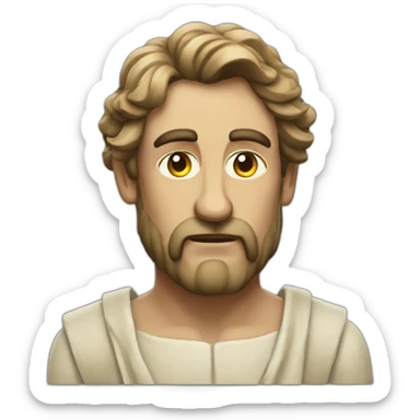 medieval innovator, thinking, concentrated, torso sticker