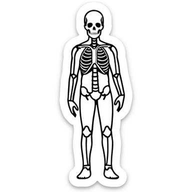 Full human body, anatomical figure, standing pose sticker