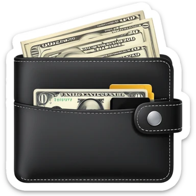 A wallet with money and financial bills, representing financial contribution sticker
