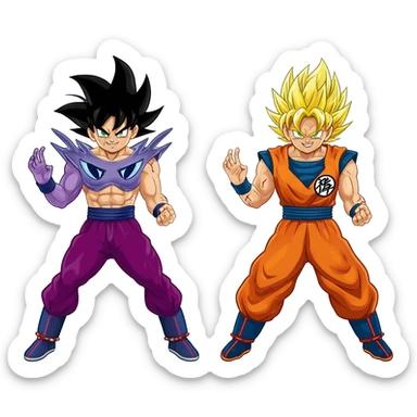 Evil Goku ssj-evil vegeta ssj (evil gogeta) fusion dance what if sticker