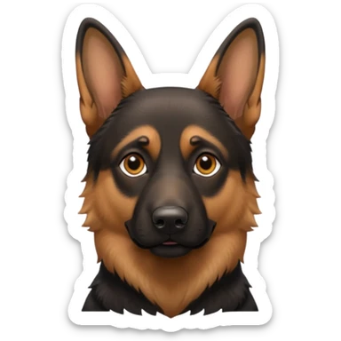 Pastor alemán color negro marrón sticker