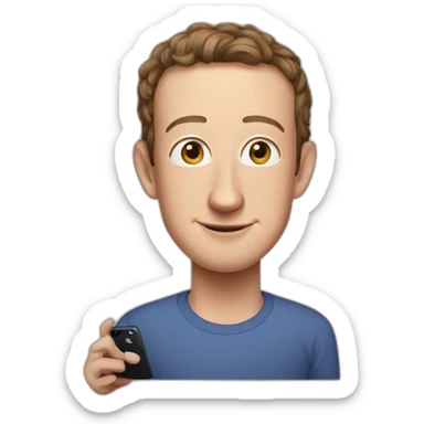 Mark Zuckerberg with iphone sticker