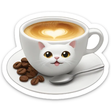 Cat in Kaffee sticker
