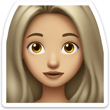 Girl with long dark hair and hazel eyes very pretty  sticker