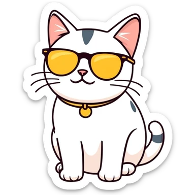 Cat with sunglasses sticker