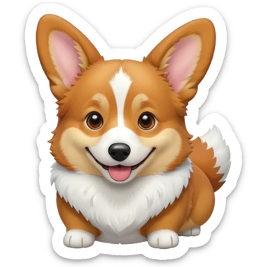 tricolor corgi in snow sticker