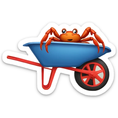 Crab in a wheelbarrow  sticker