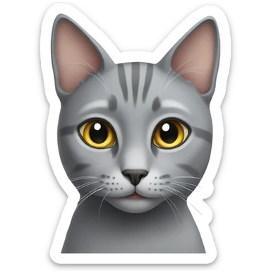 Grey cat  sticker