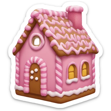 Pink gingerbread house sticker