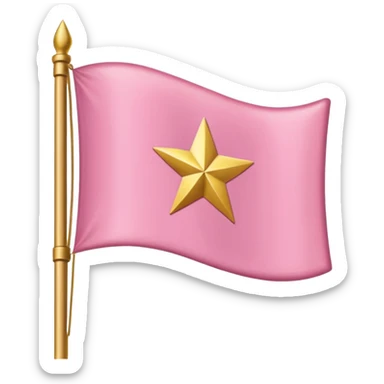 Pink and gold flag, the flag is light pink but there is a gold pretty simbol sticker