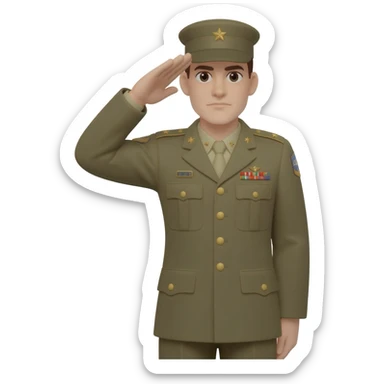 a American soldier saluting sticker