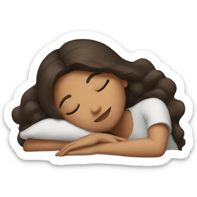 Brunette girl sleeping sticker