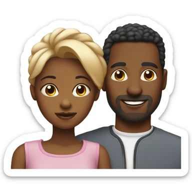 Black mom dad and little girl sticker