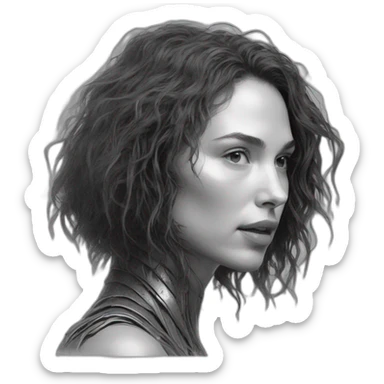 Gal gadot is Ripley,in Alien, in beksinski style and univers sticker