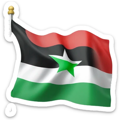 Syrian flag but with three red star instead of green ones and replace the red colour o to inthe flag with green sticker