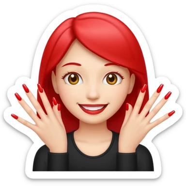 Smile emoji with nails sticker