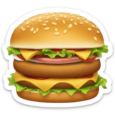 chat roux qui mange un hamburger  sticker