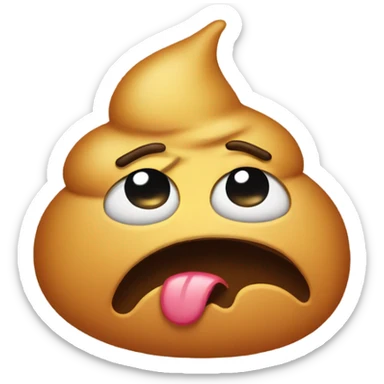 poop emoji with face with tears sad and crying  sticker