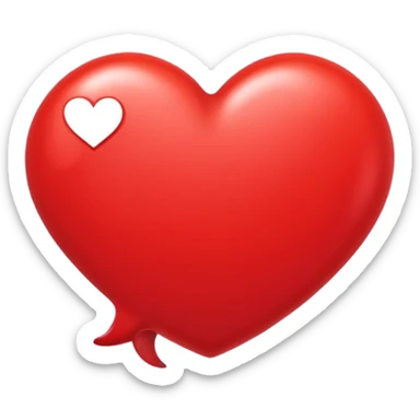 There's a red heart inside the thought speech bubble sticker
