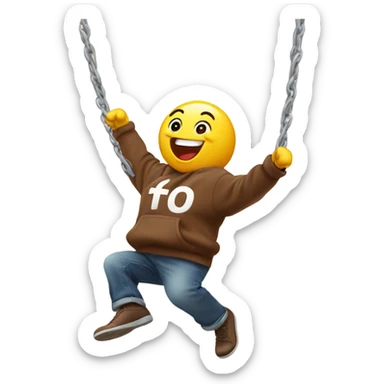 Emoji swinging feet in air  sticker