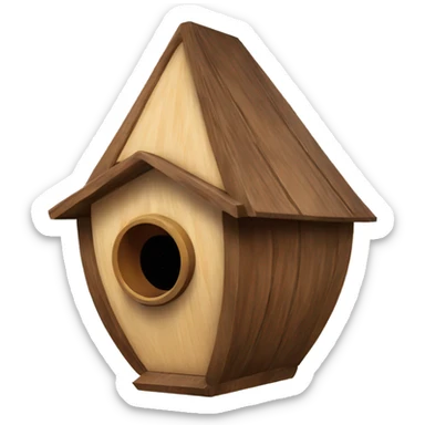 Wooden spaceship birdhouse sticker