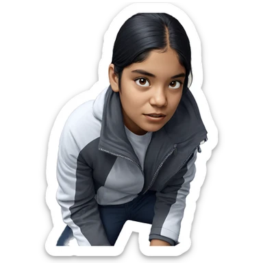 realistic portrait of girl sticker