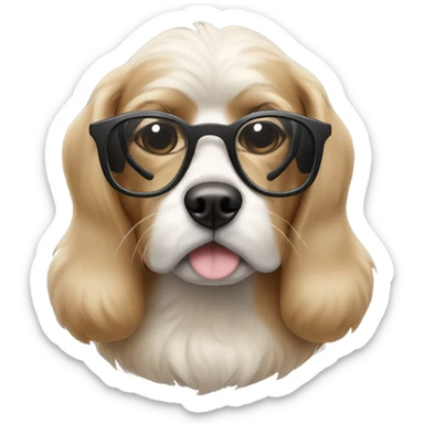 Dog with glasses  sticker