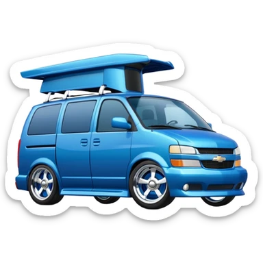 Chevy minivan, lowered, slammed, big chrome wheels sticker