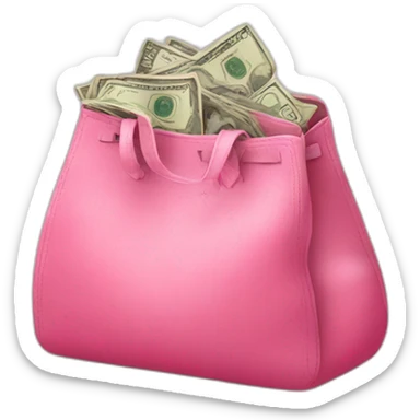 pink bag with money sticker