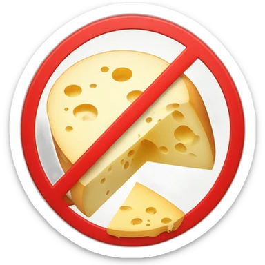 cheese inside a red 'no-smoking' sign sticker