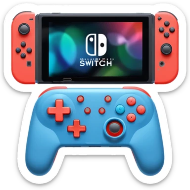 Nintendo switch 1 emoji, controller color is red(left) and blue(right) sticker