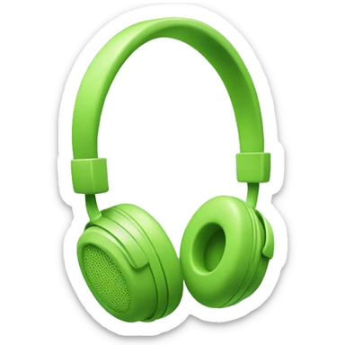 light green headphones sticker