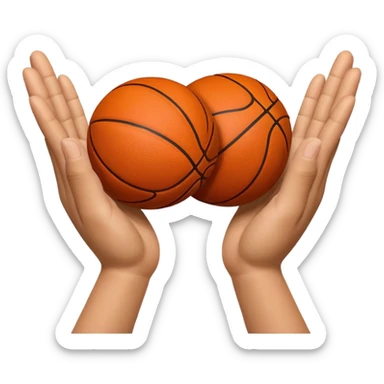 A 3D Apple-style emoji showing two human hands making a basketball “time-out” gesture — one hand held vertically and the other horizontally forming a “T” shape. Only hands visible, cheerful and clear design, white background, soft shadows, realistic skin tone and glossy Apple emoji finish sticker