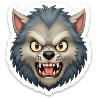 Werewolf laughing sticker