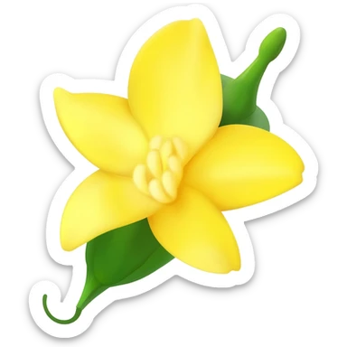 Vanilla flower with pod sticker