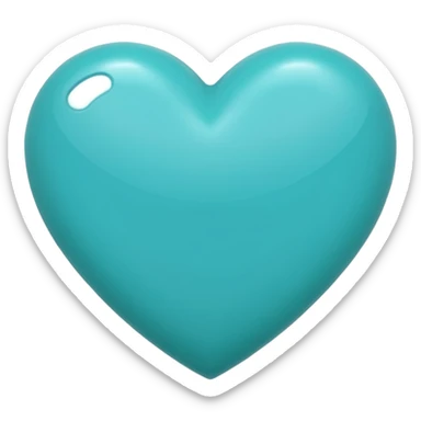turquoise heart, simple, clear, iconic sticker