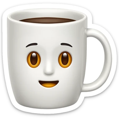 Realistic coffee mug sticker