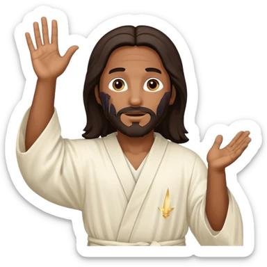 African American Jesus Christ with hands in the air sticker