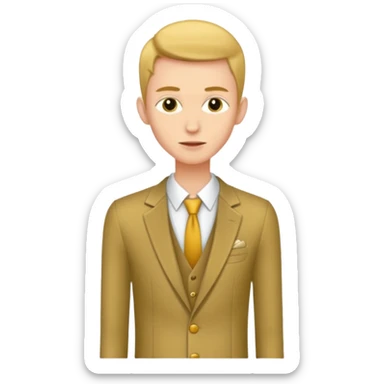 skinny man face looking rich sticker