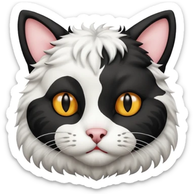 Cat black and white like a cow sticker