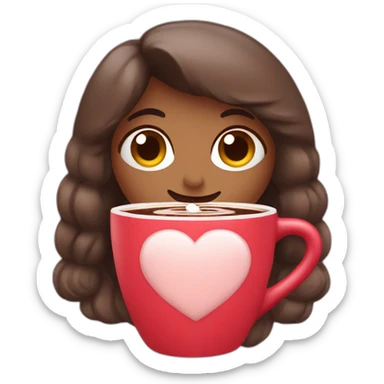 Heart drinking hot chocolate  sticker