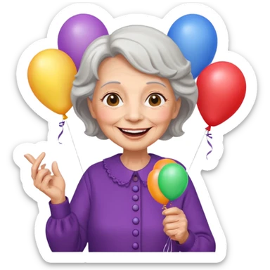 balloons holder ol woman sticker