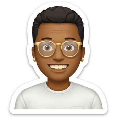 A gangster black cool rapper with cool shirt Glasses gold teeth  sticker