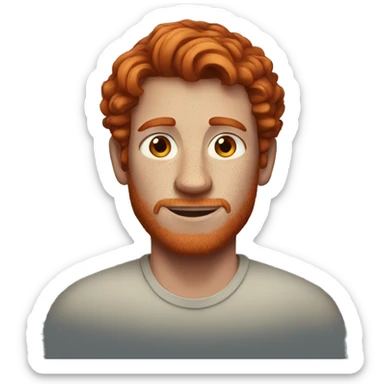man with red hair and freckles sticker
