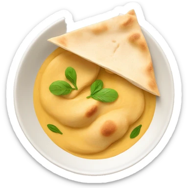 Hummus with pita sticker
