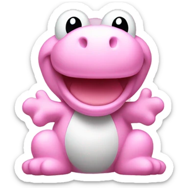 Yoshi in light pink sticker